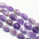 Natural Purple Amethyst Faceted Irregular Rectangular Beads