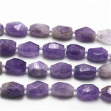 Natural Purple Amethyst Faceted Irregular Rectangular Beads