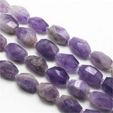 Natural Purple Amethyst Faceted Irregular Rectangular Beads