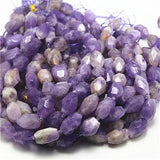 Natural Purple Amethyst Faceted Irregular Rectangular Beads