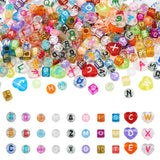 1000pcs Heart Cube Letter Acrylic Spacer Beads DIY Jewelry Making