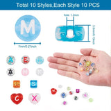 1000pcs Heart Cube Letter Acrylic Spacer Beads DIY Jewelry Making