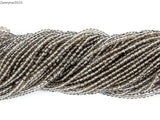 Natural Smoky Quartz 2mm Smooth Round Spacer Beads 15'' Strand 5 Strands/Pack