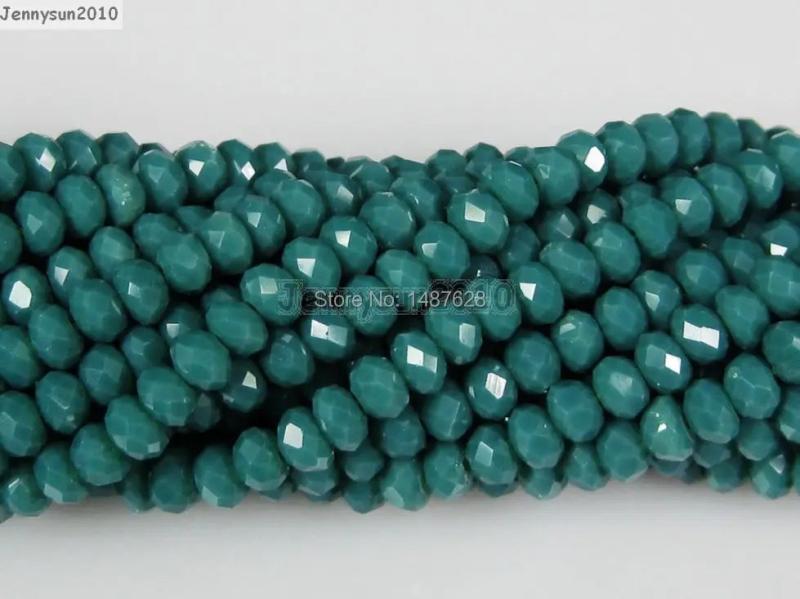 Seagreen Czech Crystal 2mm x 3mm Faceted Rondelle Spacer Beads 10 Strands