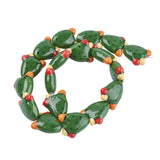 10pcs Green Cactus Ceramic Beads for DIY Jewelry Making