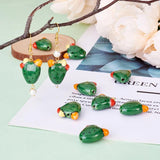 10pcs Green Cactus Ceramic Beads for DIY Jewelry Making