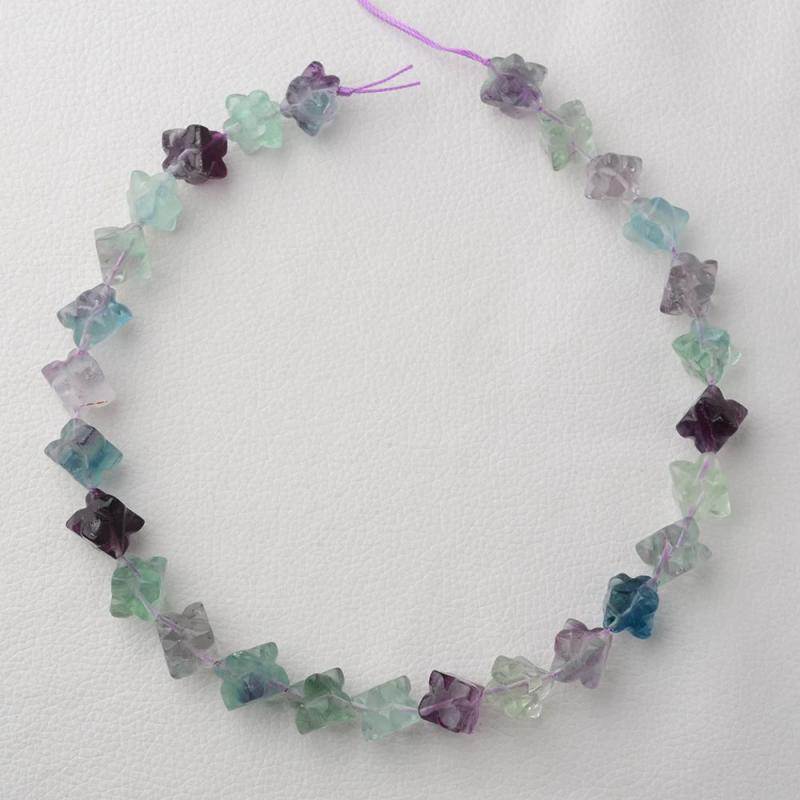 Multi-Color 10mm Purple Fluorite Fancy Beads