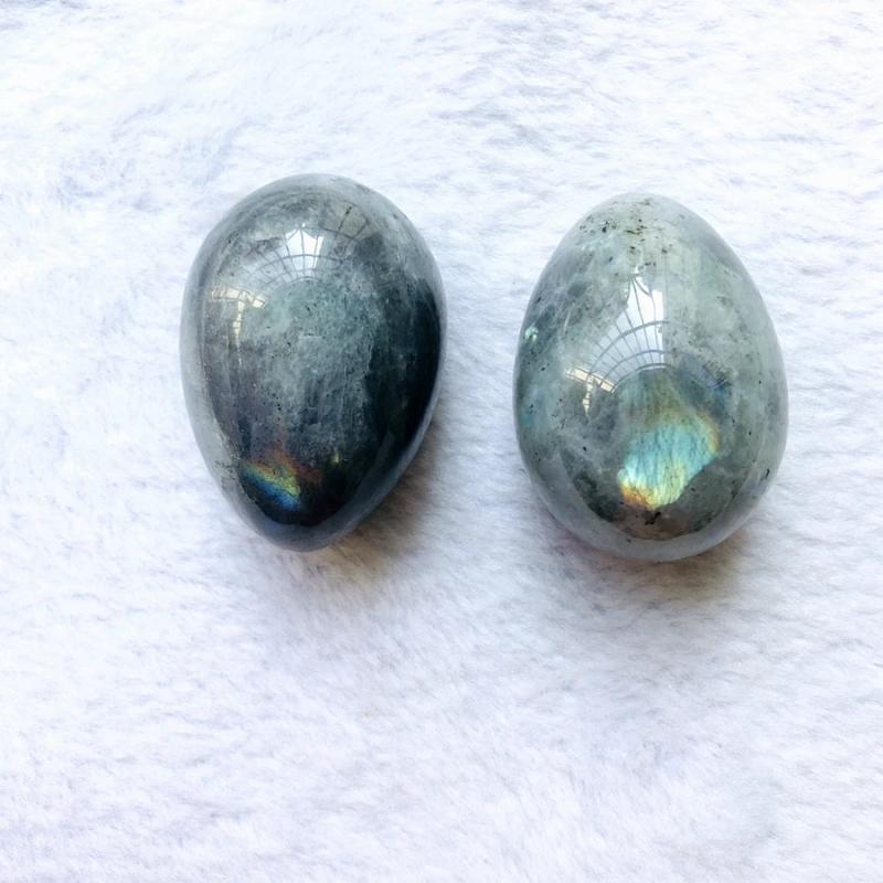 Labradorite Stone Egg Healing Gemstone Women's Exercise 36x50mm