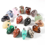 Crystal Stone Skull Pendants Opal Rose Quartz Tiger's Eye Charms