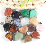 Crystal Stone Skull Pendants Opal Rose Quartz Tiger's Eye Charms