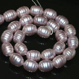 Purple Shell Pearl Barrel Oval Loose Beads 15inch
