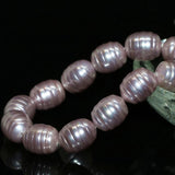 Purple Shell Pearl Barrel Oval Loose Beads 15inch