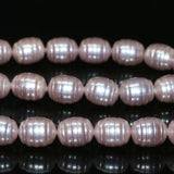 Purple Shell Pearl Barrel Oval Loose Beads 15inch