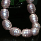 Purple Shell Pearl Barrel Oval Loose Beads 15inch
