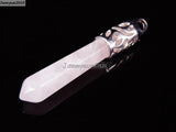Rose Quartz Hexagonal Pointed Pendant Necklace Earrings