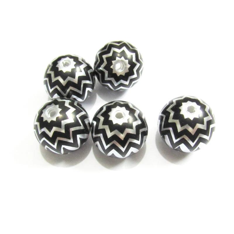 20mm 100pcs Acrylic Pearl Wave Stripe Beads Chunky Kids Necklace