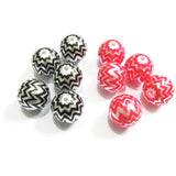 20mm 100pcs Acrylic Pearl Wave Stripe Beads Chunky Kids Necklace