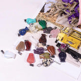 Natural Rose Quartz Tiger's Eye Stone Angel Pendants Charms