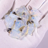 Natural Rose Quartz Tiger's Eye Stone Angel Pendants Charms