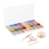 Irregular Stone Beads Kit with Needles, Scissor, Crystal for Necklace