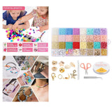 Irregular Stone Beads Kit with Needles, Scissor, Crystal for Necklace