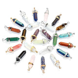 Crystal Prism Pendant Rose Quartz Tiger's Eye Opal Charms DIY Jewelry