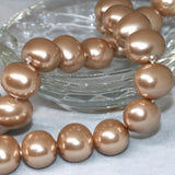 Champagne Shell Pearl Oval Top Beads 15inch
