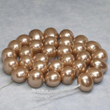 Champagne Shell Pearl Oval Top Beads 15inch