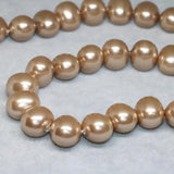 Champagne Shell Pearl Oval Top Beads 15inch