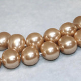 Champagne Shell Pearl Oval Top Beads 15inch
