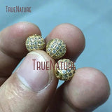 10Pcs Clear Zircon Micro Pave Copper Beads 8mm