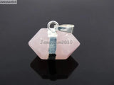 Rose Quart-z Gems Stones Pendant Charm Beads 10Pcs