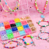 24 Grid DIY Soft Pottery Beads 6mm Flat Round Polymer Clay Persian Bead Kit