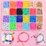 24 Grid DIY Soft Pottery Beads 6mm Flat Round Polymer Clay Persian Bead Kit