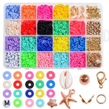 24 Grid DIY Soft Pottery Beads 6mm Flat Round Polymer Clay Persian Bead Kit