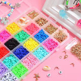 24 Grid DIY Soft Pottery Beads 6mm Flat Round Polymer Clay Persian Bead Kit