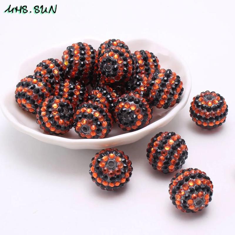Halloween Black/Orange Strip Resin Beads 18/20/22mm 50pcs