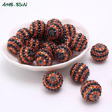 Halloween Black/Orange Strip Resin Beads 18/20/22mm 50pcs