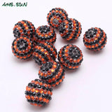 Halloween Black/Orange Strip Resin Beads 18/20/22mm 50pcs
