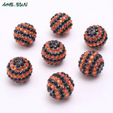 Halloween Black/Orange Strip Resin Beads 18/20/22mm 50pcs