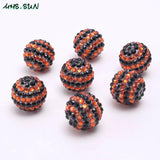Halloween Black/Orange Strip Resin Beads 18/20/22mm 50pcs