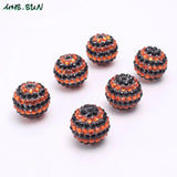 Halloween Black/Orange Strip Resin Beads 18/20/22mm 50pcs
