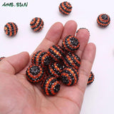 Halloween Black/Orange Strip Resin Beads 18/20/22mm 50pcs