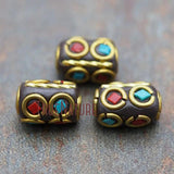 Big Hole Copper Mosaic Art Loose Beads 8x12mm