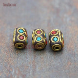 Big Hole Copper Mosaic Art Loose Beads 8x12mm