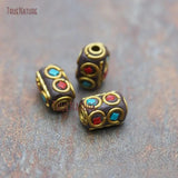 Big Hole Copper Mosaic Art Loose Beads 8x12mm