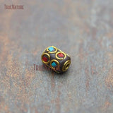 Big Hole Copper Mosaic Art Loose Beads 8x12mm