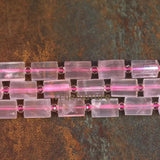 Faceted Tube Beads Clear Rose Quartz Loose Beads Strands 10*14mm