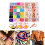 Polymer Clay Beads Elastic Strings Pendant Charms Flat Round Letter Bead