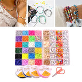 Polymer Clay Beads Elastic Strings Pendant Charms Flat Round Letter Bead